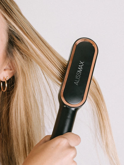 AlissMax™ Premium Ionic Straightening Brush | 1-Year Warranty Included